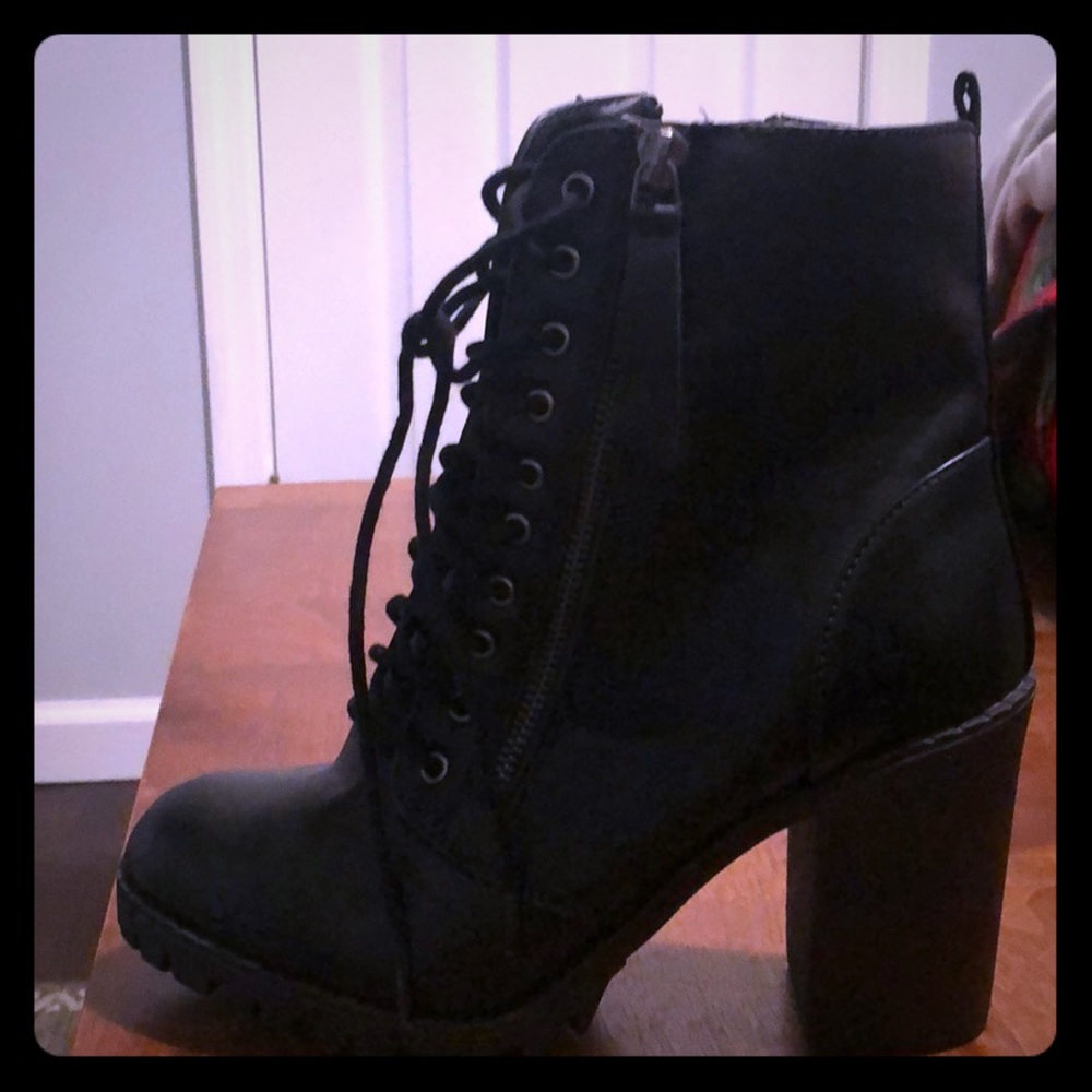 Heeled combat boots